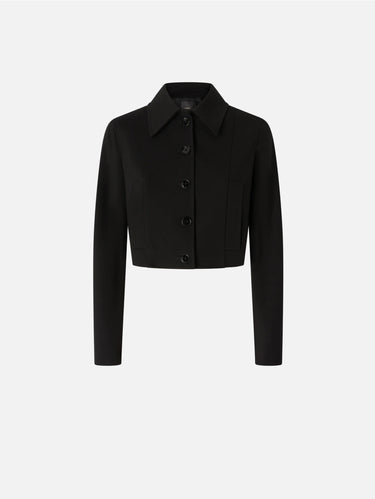 Kurz geschnittene Jacke aus Stoff Schwarz