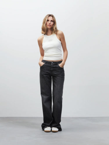 Gillan-Jeans mit ausgestelltem Bein Schwarz