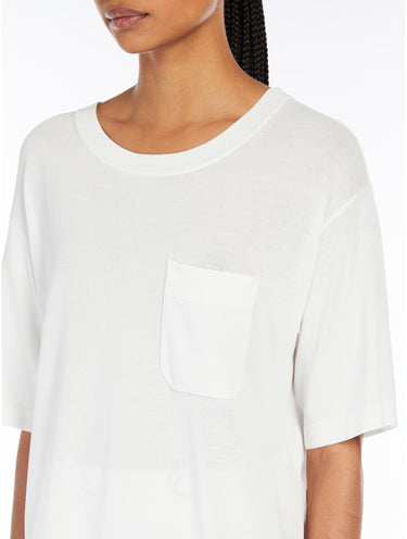 Crew Neck Shirt with Pocket Girello White