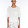 MAX MARA MM-Maglia Girocollo con Taschino Girello Bianco-TRYME Shop