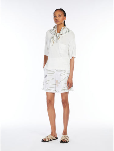 Crew Neck Shirt with Pocket Girello White