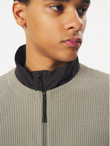Felpa Girocollo Fullzip in Waffle Leggerp Beige Arido