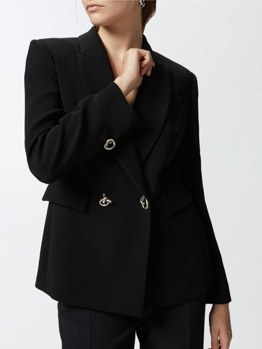 Blazer Doppiopetto in Cady Tecnico Nero