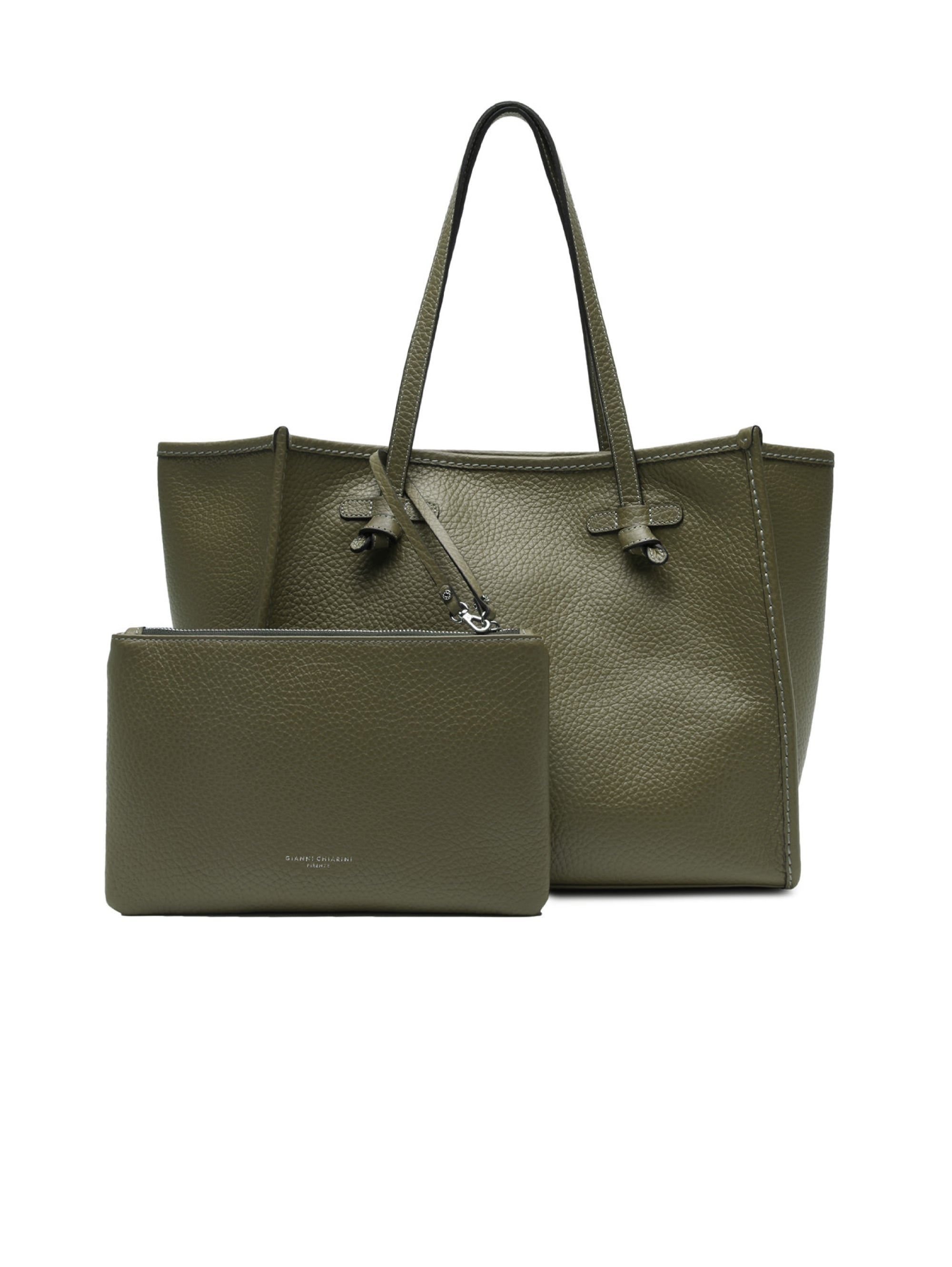 Marcella Green Leather Shoulder Bag