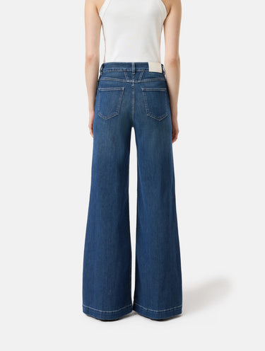 Night Blue Palazzo Leg Denim