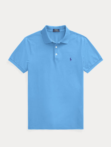 Slim Fit Overhemd van Gestreept Linnen Hemelsblauw/Wit