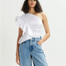 ESSENTIEL ANTWERP-Top Mono Spalla Con Volant Bianco-TRYME Shop