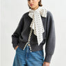 ESSENTIEL ANTWERP-Cardigan in Maglia con Perline Grigio-TRYME Shop