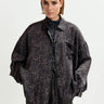 ESSENTIEL ANTWERP-Camicia Oversize con Stampa Leopardo Nero/Marrone-TRYME Shop