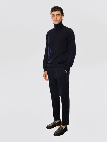 Easy Fit Pants with Pleats Black