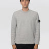 STONE ISLAND-Maglione Girocollo in Lana con Texture Garzata Grigio-TRYME Shop