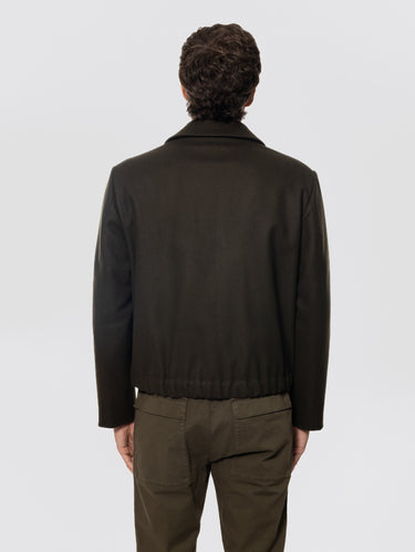 Bomber en laine avec poches appliquées Vert militaire