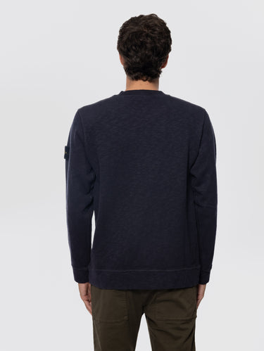 Ronde hals sweatshirt van Malfilè katoen Blauw