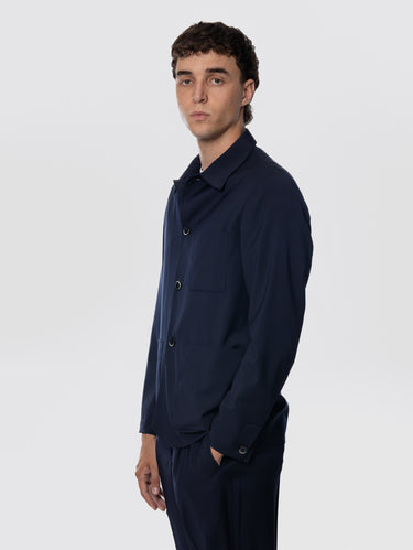 Surchemise Visal en fresco laine bleu