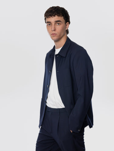Surchemise Visal en fresco laine bleu