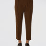 BRIGLIA 1949-Pantaloni in Cotone con Pinces Marrone-TRYME Shop