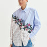 ESSENTIEL ANTWERP-Camicia in Cotone Celeste e Pois con Paillettes Multicolor-TRYME Shop