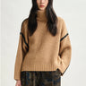 ESSENTIEL ANTWERP-Dolcevita con Strass in Vetro Cammello-TRYME Shop