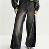 ESSENTIEL ANTWERP-Jeans con Pannelli Laterali a Contrasto Nero-TRYME Shop
