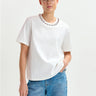 ESSENTIEL ANTWERP-T-shirt Squadrata con perline Bianca-TRYME Shop