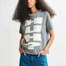 ESSENTIEL ANTWERP-T-shirt con Maxi Stampa e Perle Grigio-TRYME Shop