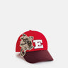 ESSENTIEL ANTWERP-Cappellino Ricamato con Strass Borgogna-TRYME Shop