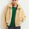 ESSENTIEL ANTWERP-Bomber Oversize in Finto Shearling Beige-TRYME Shop