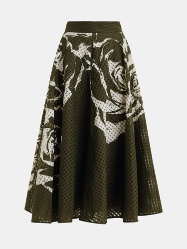 Green Midi Pleated Skirt