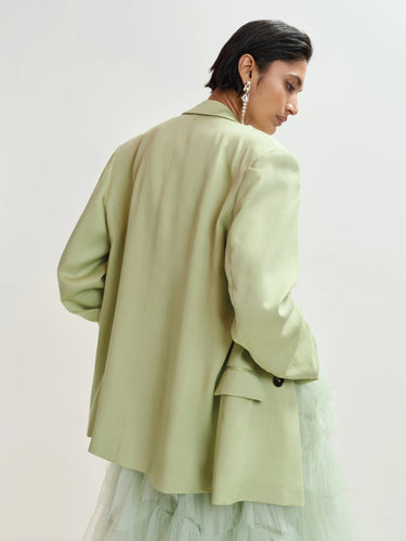 Oversize Double-Breasted Blazer Green