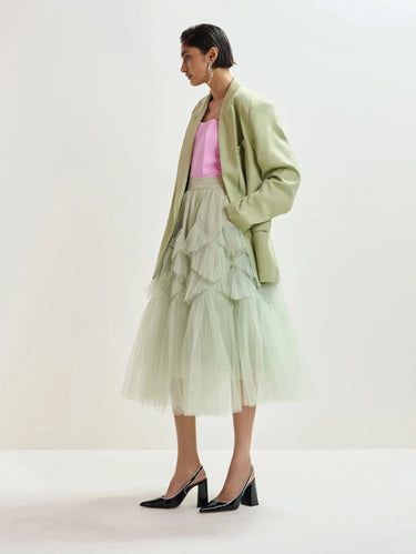 Oversize Double-Breasted Blazer Green