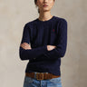 RALPH LAUREN-Maglia a Trecce in Misto Cashmere Navy-TRYME Shop