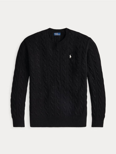 Pullover mit Zopfmuster aus Kaschmirmischung in Schwarz