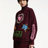 ESSENTIEL ANTWERP-Felpa Girocollo in Cotone con Stampe Bordeaux-TRYME Shop