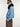 Bomber in Maglia Bouclè con Pelliccia Removibile Azzurro