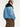 Bomber in Maglia Bouclè con Pelliccia Removibile Azzurro