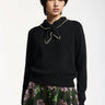 ESSENTIEL ANTWERP-Maglione Misto Cashmere con Colletto e Perline Acciaio-TRYME Shop
