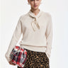 ESSENTIEL ANTWERP-Maglione Misto Cashmere con Colletto e Perline Bianco-TRYME Shop