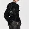 ESSENTIEL ANTWERP-Maglia in Pizzo e Volant Nero-TRYME Shop
