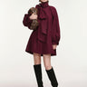 ESSENTIEL ANTWERP-Abito Midi a Trapezio con Fiocco Bordeux-TRYME Shop