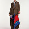 ESSENTIEL ANTWERP-Blazer Doppiopetto Oversize a Quadri Marrone-TRYME Shop
