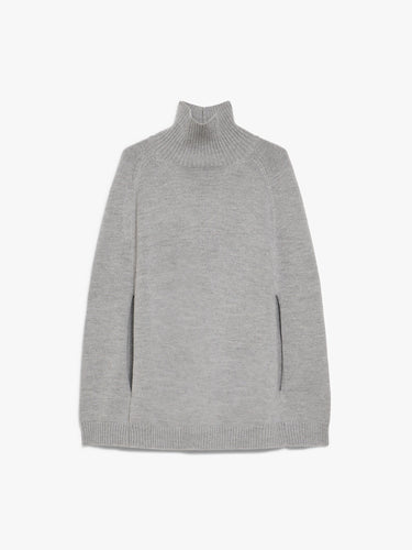 Wollen cape met hoge kraag Grijs