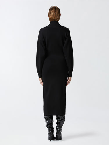 Longuette-Kleid aus Strick Schwarz