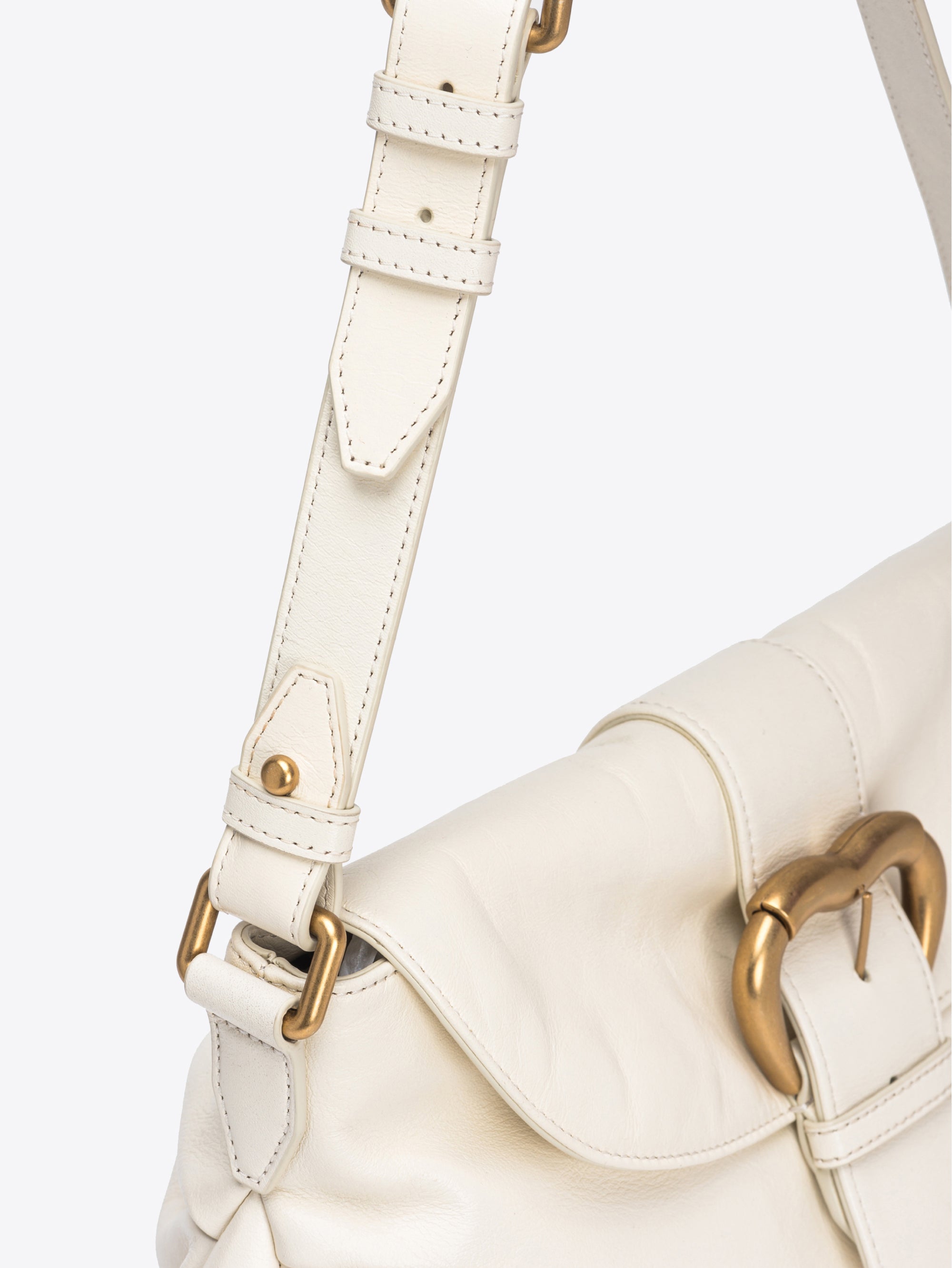White Deconstructed Shiny Leather Bag
