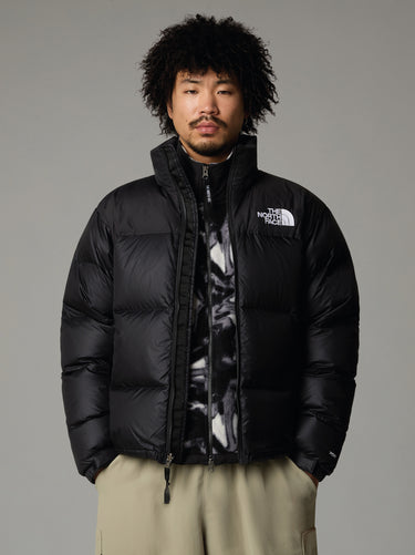 Black Shiny Ripstop Retro Nuptse Jacket
