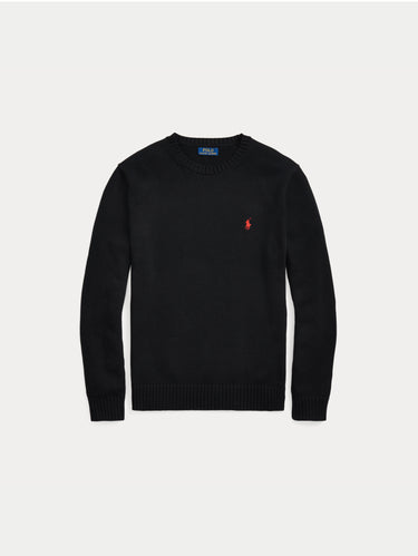 Maglia Girocollo in Cotone Regular Fit Nero