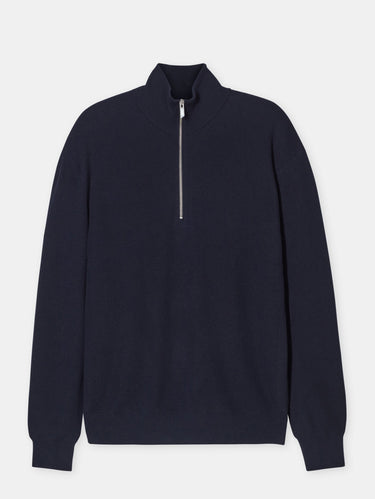 Pullover mit halbem Reißverschluss Blau