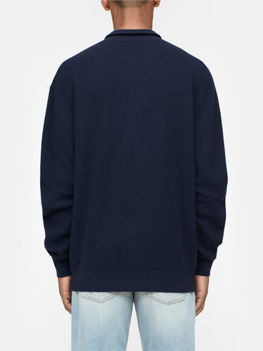 Pullover mit halbem Reißverschluss Blau