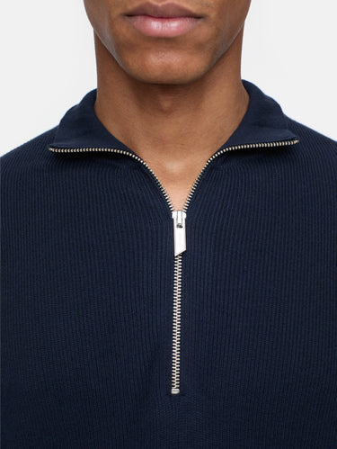 Pullover mit halbem Reißverschluss Blau