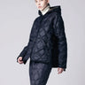 TAION-Piumino Leggero con Trapuntatura a Onde e Cappuccio Navy-TRYME Shop