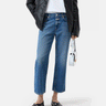 CLOSED-Jeans Cropped con Vita Media Blu-TRYME Shop